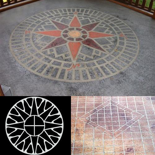 Star Compass Circle - Concrete Stencil