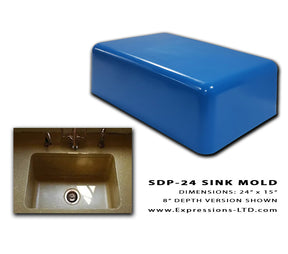 Concrete Sink Mold SDP-24 Farm (24"x15") Depth (3" or 5" or 8")