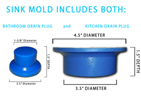 Concrete Sink Mold SDP-24 Farm (24"x15") Depth (3" or 5" or 8")