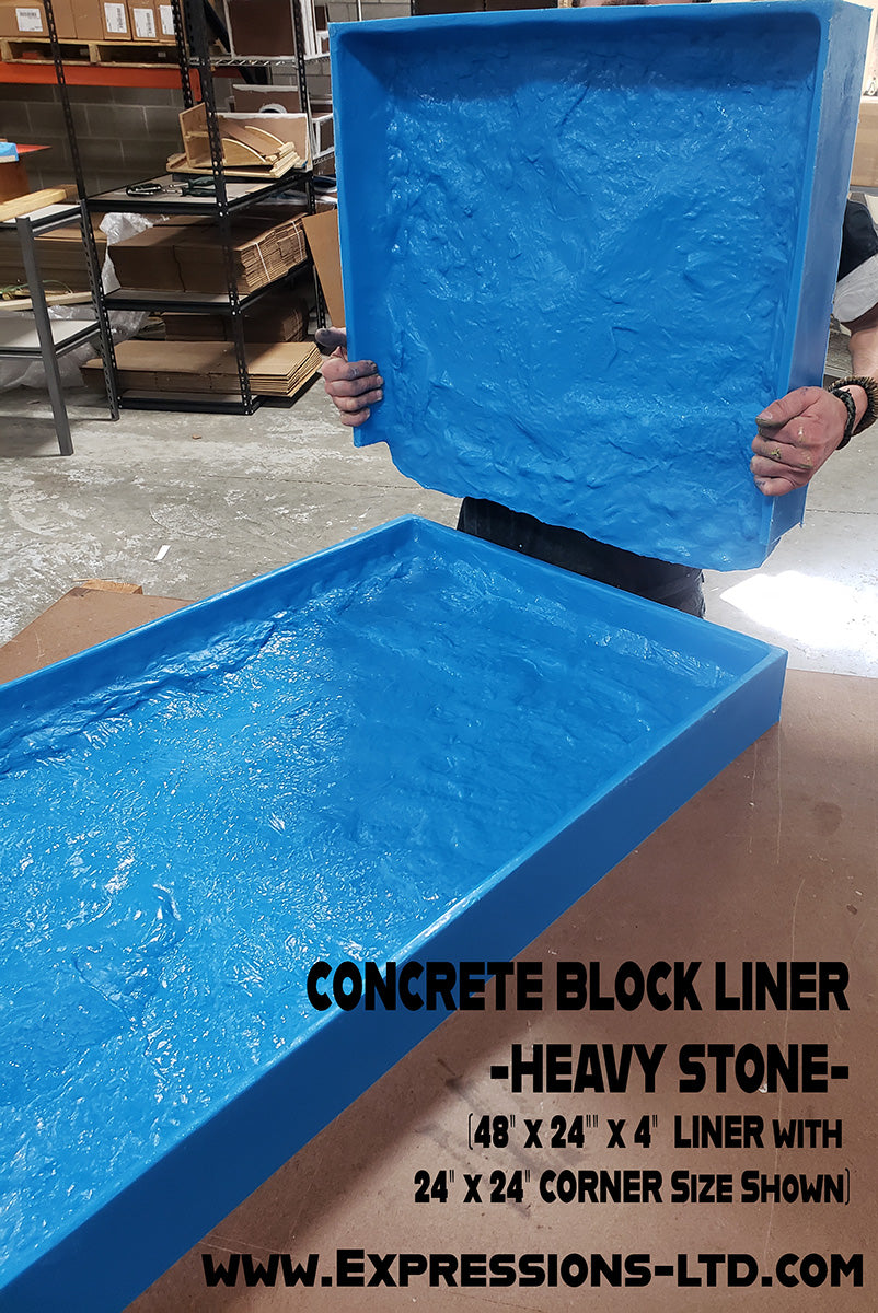 Concrete Block Mold Liner - Granite Stone Heavy Rock