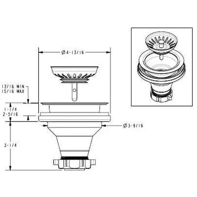 Extra Deep Concrete Kitchen Drain Basket Strainer